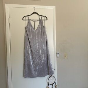 Topshop beautiful silver dress.  V neck. Size US 10.